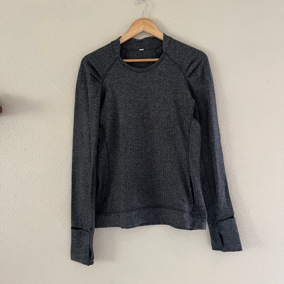 Lululemon Think Fast Long Sleeve heathered herringbone - Picture 2 of 10